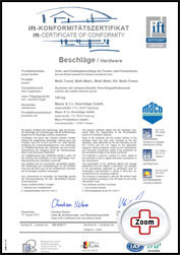 Maco Zertifikat - Maco Beschlag - ift Zertifikat - Fenster - Drutex S.A. - B&F Fensterhof