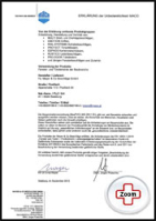 Maco Zertifikat - Maco Beschlag - Unbedenklichkeitserklärung Zertifikat - Fenster - Drutex S.A. - B&F Fensterhof